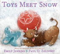 Cover image for Toys Meet Snow: Being the Wintertime Adventures of a Curious Stuffed Buffalo, a Sensitive Plush Stingray, and a Book-loving Rubber Ball