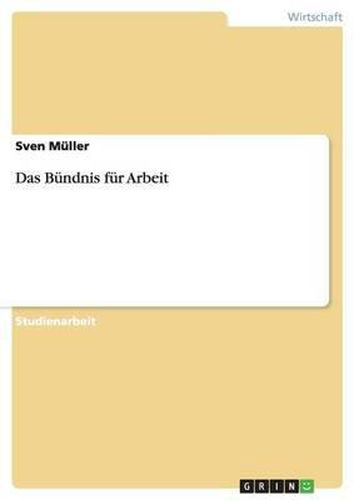 Cover image for Das Bundnis Fur Arbeit
