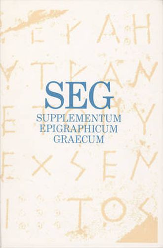 Cover image for Supplementum Epigraphicum Graecum, Volume XXXIX (1989)