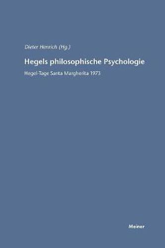 Cover image for Hegels philosophische Psychologie