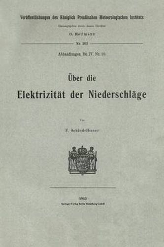 Cover image for UEber Die Elektrizitat Der Niederschlage