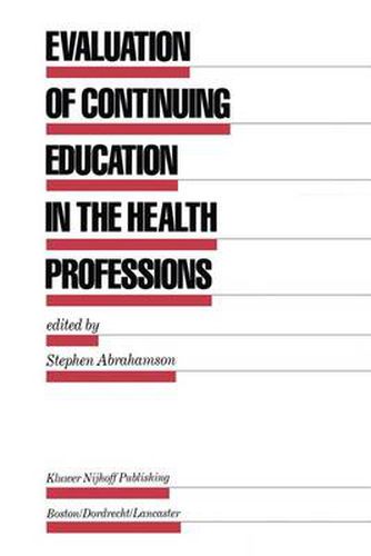 Cover image for Evaluation of Continuing Education in the Health Professions