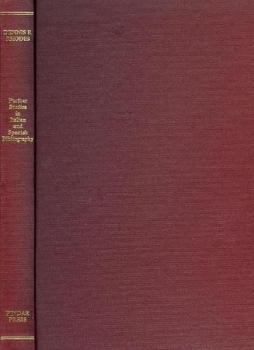 Cover image for Further Studies in Italian and Spanish Bibliography