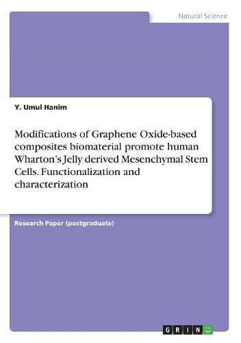 Cover image for Modifications of Graphene Oxide-based composites biomaterial promote human Wharton's Jelly derived Mesenchymal Stem Cells. Functionalization and characterization