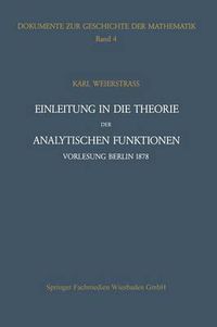 Cover image for Einfuhrung in Die Theorie Der Analytischen Fu