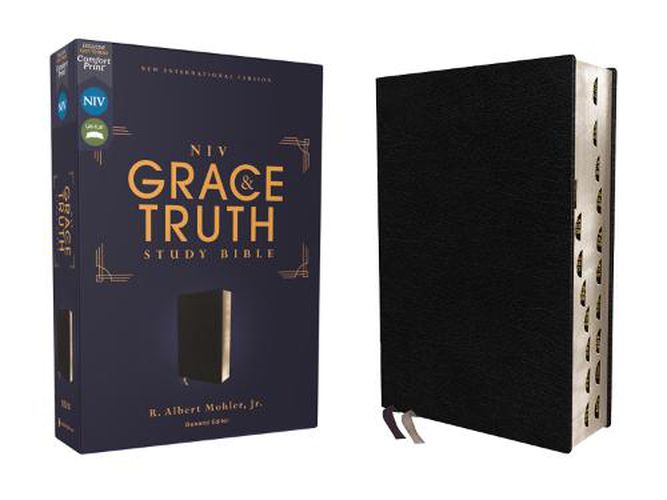 NIV, The Grace and Truth Study Bible, European Bonded Leather, Black, Red Letter, Thumb Indexed, Comfort Print