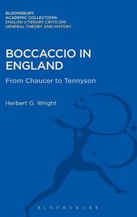 Cover image for Boccaccio in England: From Chaucer to Tennyson