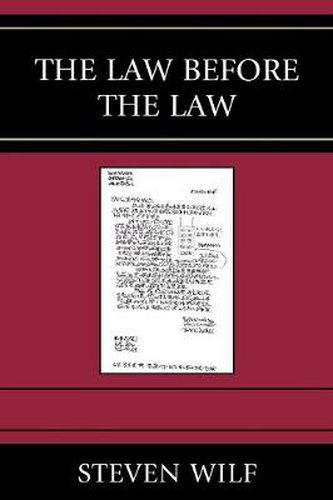 Cover image for The Law Before the Law