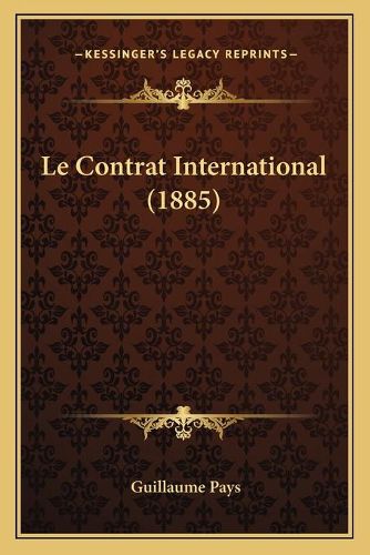 Cover image for Le Contrat International (1885)