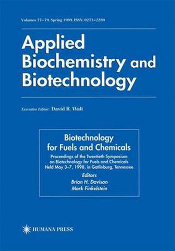 Cover image for Twentieth Symposium on Biotechnology for Fuels and Chemicals