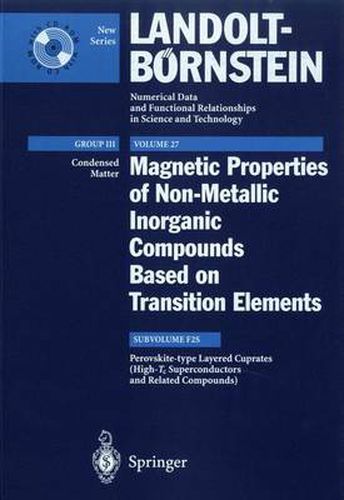 Cover image for Perovskite-type Layered Cuprates (High-Tc Superconductors and Related Compounds): Supplement and extension to Vol III/27F2
