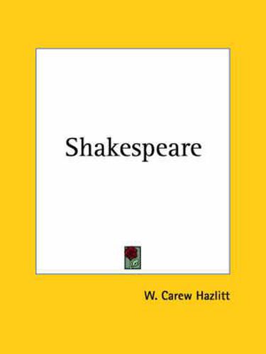 Cover image for Shakespeare (1902)
