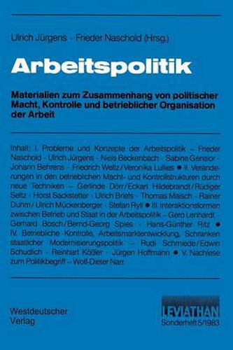 Cover image for Arbeitspolitik