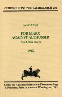 Cover image for For Marx Against Althusser: And Other Essays, Current Continental Research