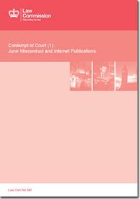 Cover image for Contempt of court (1): juror misconduct and internet publications