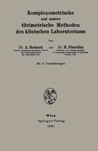 Cover image for Komplexometrische Und Andere Titrimetrische Methoden Des Klinischen Laboratoriums