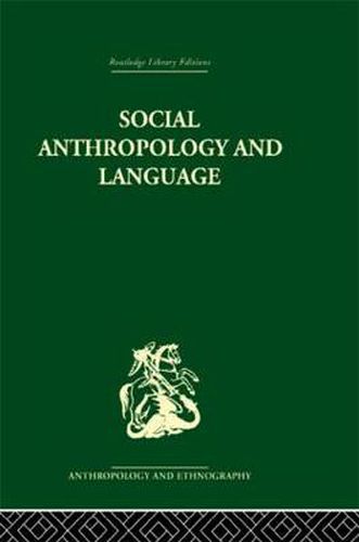Cover image for Social Anthropology and Language