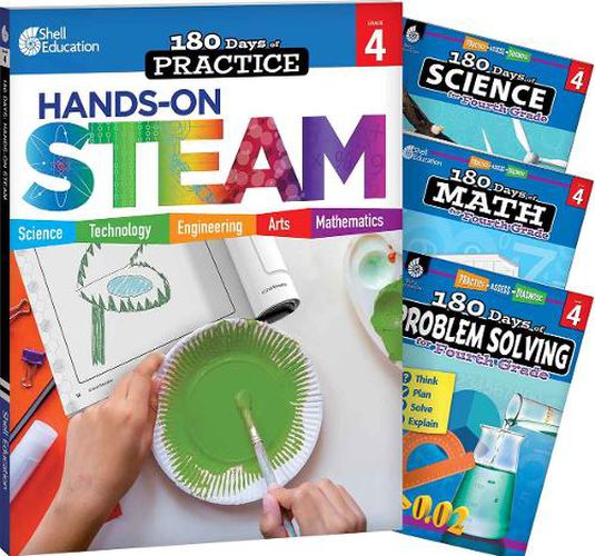 Cover image for 180 Days (TM): STEAM, Science, Math, & Problem Solving Grade 4: 4-Book Set