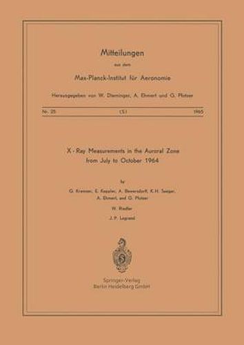 Cover image for X-Ray Measurements in the Auroral Zone from July to October 1964