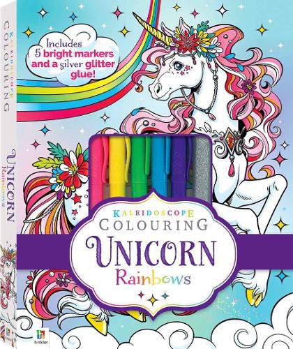 Cover image for Kaleidoscope Colouring Kit: Unicorn Rainbows