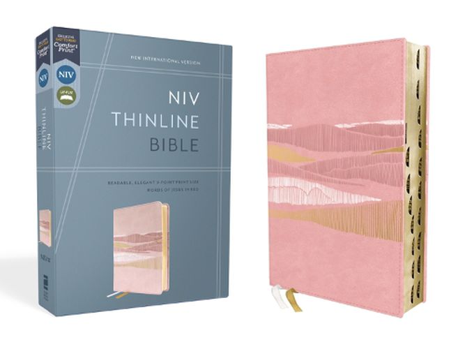 Cover image for NIV, Thinline Bible, Leathersoft, Pink, Red Letter, Thumb Indexed, Comfort Print