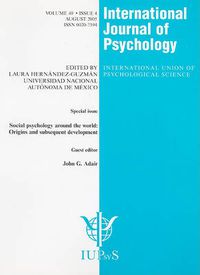 Cover image for Social Psychology Around the World: Origins and Subsequent Development: A Special Issue of the International Journal of Psychology