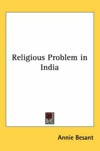 Cover image for Religious Problem in India