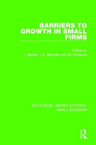 Cover image for Barriers to Growth in Small Firms