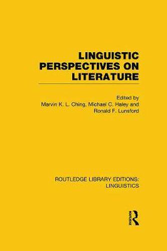 Cover image for Linguistic Perspectives on Literature (RLE Linguistics C: Applied Linguistics)