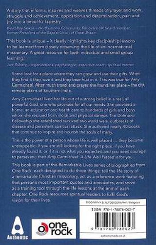 Cover image for Amy Carmichael: A Life Well Placed