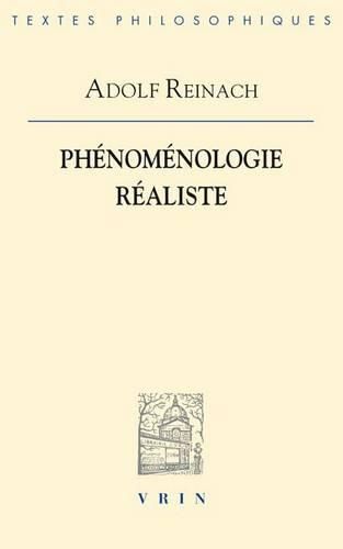 Cover image for Phenomenologie Realiste