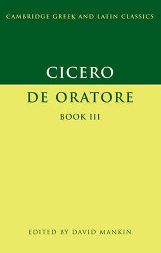 Cover image for Cicero: De Oratore Book III