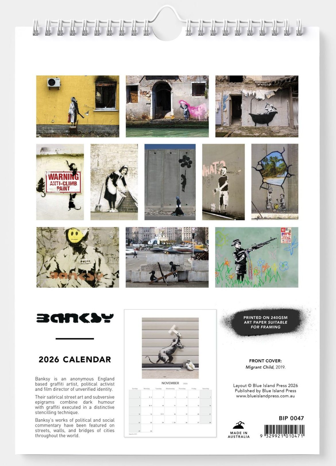 Banksy 2026 Wall Calendar
