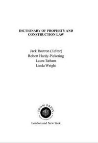 Cover image for Dictionary of Property and Construction Law