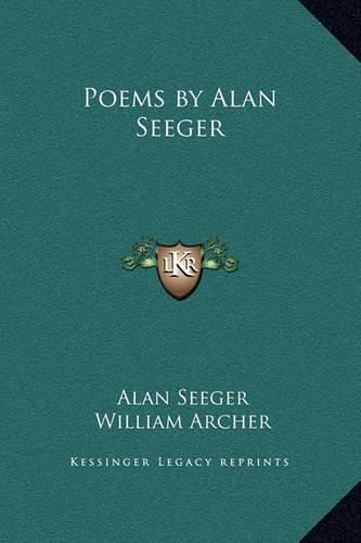 Cover image for Poems by Alan Seeger