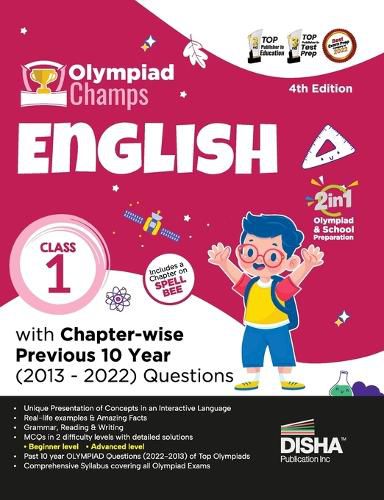 Cover image for Olympiad Champs English Class 1 with Chapter-Wise Previous 10 Year (2013 - 2022) Questions Complete Prep Guide with Theory, Pyqs, Past & Practice Exercise