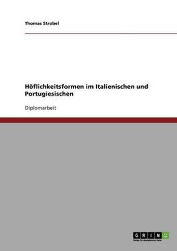 Cover image for Hoeflichkeitsformen im Italienischen und Portugiesischen