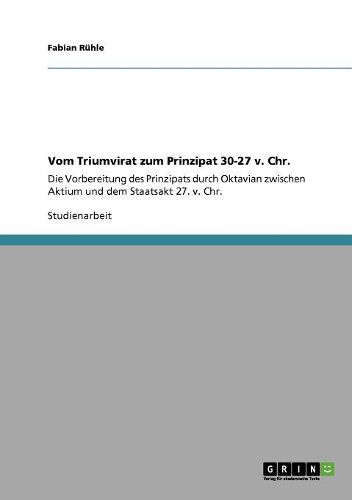 Cover image for Vom Triumvirat Zum Prinzipat 30-27 V. Chr.