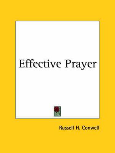 Cover image for Effective Prayer (1921)