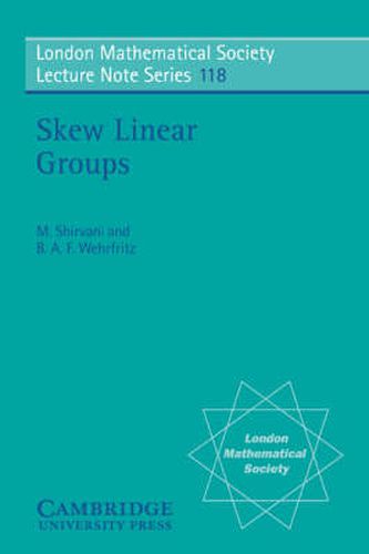 Cover image for Skew Linear Groups