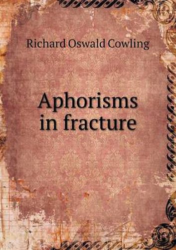 Cover image for Aphorisms in fracture