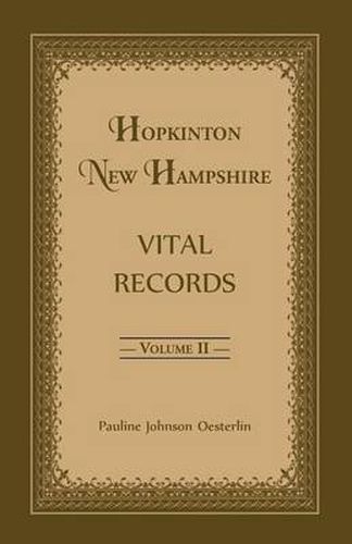 Cover image for Hopkinton, New Hampshire, Vital Records, Volume 2