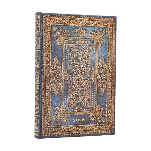 Cover image for 2026 Blue Luxe (Luxe Design) Mini 12-month Verso Hardcover Flexi Dayplanner 2026 (Elastic Band Closure)
