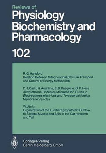 Cover image for Reviews of Physiology, Biochemistry and Pharmacology