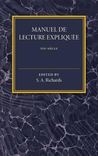 Cover image for Manuel De Lecture Expliquee XIX Siecle