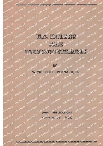 Cover image for U.S. Rulers Are Undiscoverable