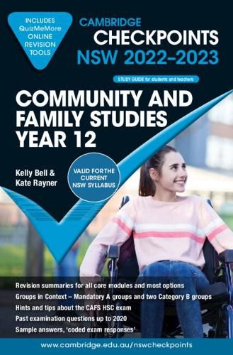 Cover image for Cambridge Checkpoints NSW Community and Family Studies Year 12 2022-2023