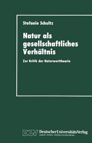 Cover image for Natur Als Gesellschaftliches Verhaltnis