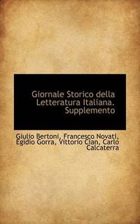 Cover image for Giornale Storico Della Letteratura Italiana. Supplemento