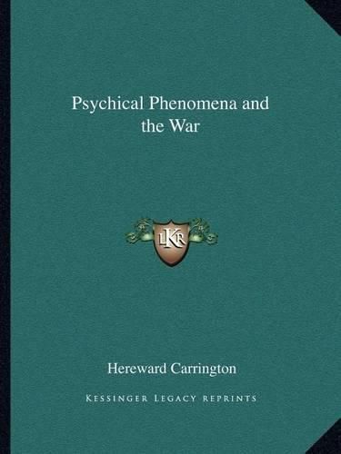 Cover image for Psychical Phenomena and the War